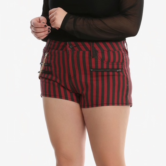 Blackheart Pants - NWT Blackheart striped low rise shorts goth punk